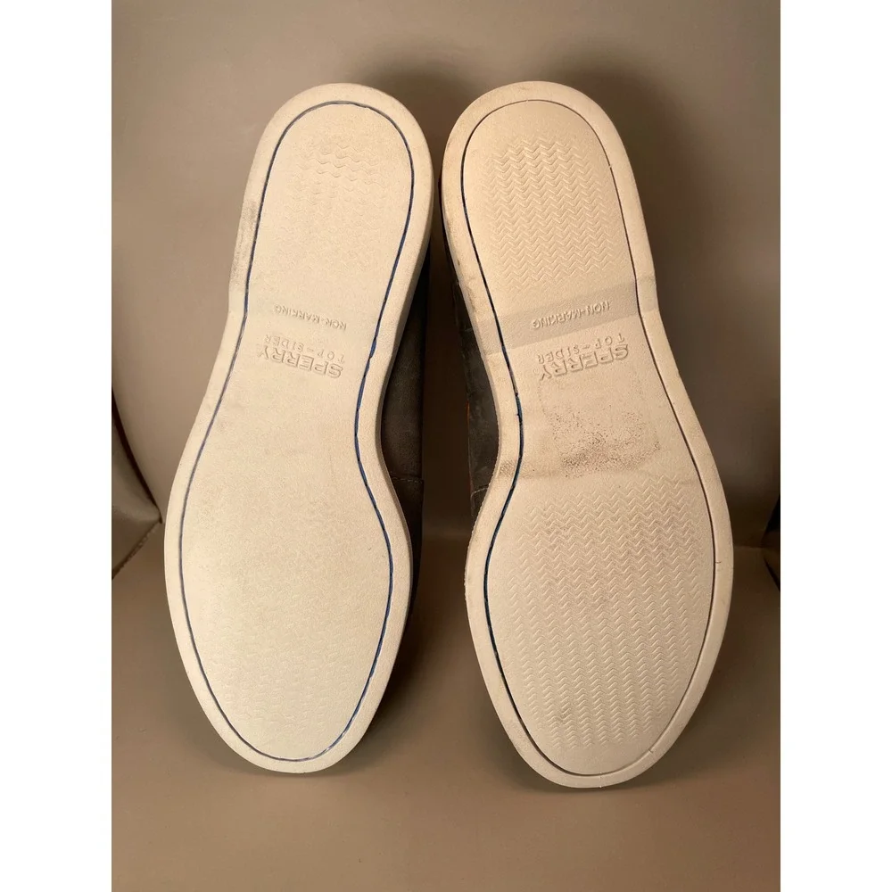Sperry Top-Sider Plushwave Grey Leather Boat Shoes Mens 9M STS22196